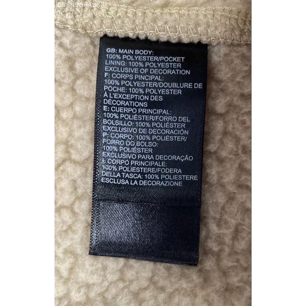 The North Face Men's Campshire Full Zip Sherpa Fleece Jacket Beige Cream Sz S